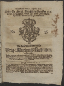 Wochentlich-Stettinische Frag- und Anzeigungs-Nachrichten. 1755 No. 36 + Anhang