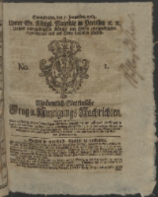 Wochentlich-Stettinische Frag- und Anzeigungs-Nachrichten. 1764 No. 1 + Anhang