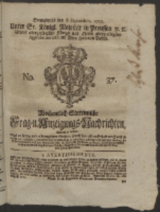 Wochentlich-Stettinische Frag- und Anzeigungs-Nachrichten. 1755 No. 37 + Anhang