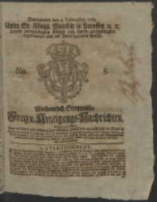 Wochentlich-Stettinische Frag- und Anzeigungs-Nachrichten. 1764 No. 5 + Anhang