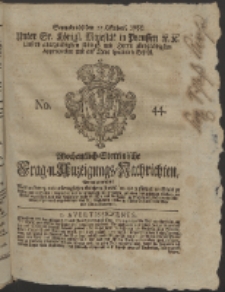 Wochentlich-Stettinische Frag- und Anzeigungs-Nachrichten. 1755 No. 44 + Anhang