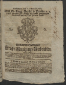 Wochentlich-Stettinische Frag- und Anzeigungs-Nachrichten. 1764 No. 6 + Anhang
