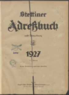 Stettiner Adressbuch : unter Benutzung amtlicher Quellen 1927