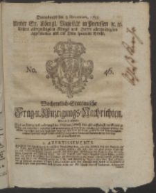 Wochentlich-Stettinische Frag- und Anzeigungs-Nachrichten. 1755 No. 46 + Anhang