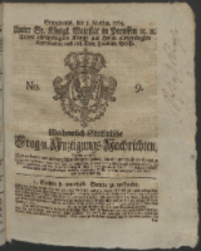 Wochentlich-Stettinische Frag- und Anzeigungs-Nachrichten. 1764 No. 9 + Anhang