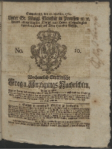 Wochentlich-Stettinische Frag- und Anzeigungs-Nachrichten. 1764 No. 10 + Anhang
