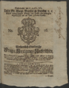 Wochentlich-Stettinische Frag- und Anzeigungs-Nachrichten. 1764 No. 16 + Anhang