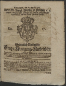 Wochentlich-Stettinische Frag- und Anzeigungs-Nachrichten. 1764 No. 17 + Anhang