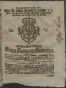 Wochentlich-Stettinische Frag- und Anzeigungs-Nachrichten. 1764 No. 19 + Anhang