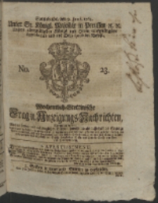 Wochentlich-Stettinische Frag- und Anzeigungs-Nachrichten. 1764 No. 23 + Anhang