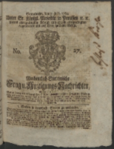 Wochentlich-Stettinische Frag- und Anzeigungs-Nachrichten. 1764 No. 27 + Anhang