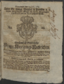 Wochentlich-Stettinische Frag- und Anzeigungs-Nchrichten. 1764 No. 28 + Anhang