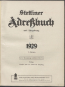 Stettiner Adressbuch : unter Benutzung amtlicher Quellen 1929