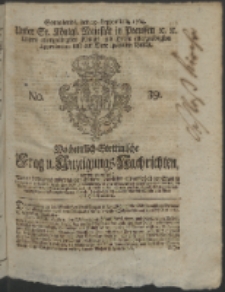 Wochentlich-Stettinische Frag- und Anzeigungs-Nachrichten. 1764 No. 39 + Anhang