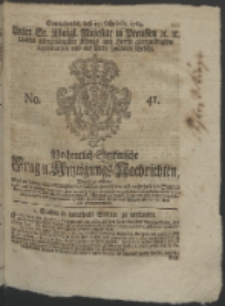 Wochentlich-Stettinische Frag- und Anzeigungs-Nachrichten. 1764 No. 41 + Anhang
