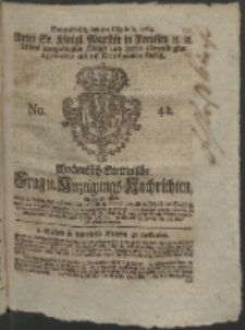 Wochentlich-Stettinische Frag- und Anzeigungs-Nachrichten. 1764 No. 42 + Anhang