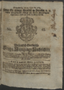 Wochentlich-Stettinische Frag- und Anzeigungs-Nachrichten. 1764 No. 43 + Anhang