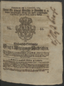 Wochentlich-Stettinische Frag- und Anzeigungs-Nachrichten. 1764 No. 44 + Anhang