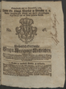 Wochentlich-Stettinische Frag- und Anzeigungs-Nachrichten. 1764 No. 46 + Anhang