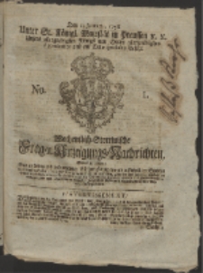 Wochentlich-Stettinische Frag- und Anzeigungs-Nachrichten. 1758 No. 1