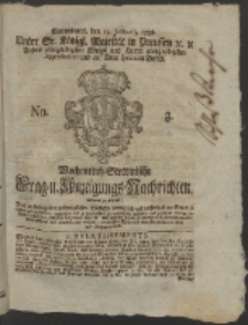 Wochentlich-Stettinische Frag- und Anzeigungs-Nachrichten. 1758 No. 3