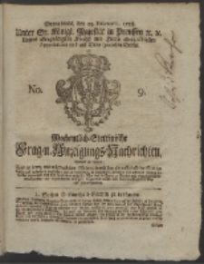 Wochentlich-Stettinische Frag- und Anzeigungs-Nachrichten. 1758 No. 9 + Anhang