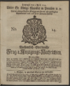 Wochentlich-Stettinische Frag- und Anzeigungs-Nachrichten. 1744 No. 14