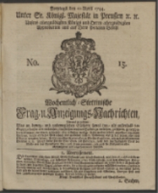 Wochentlich-Stettinische Frag- und Anzeigungs-Nachrichten. 1744 No. 15