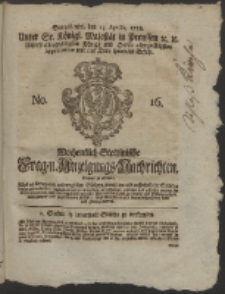 Wochentlich-Stettinische Frag- und Anzeigungs-Nachrichten. 1758 No. 16 + Anhang