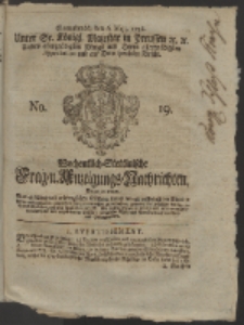 Wochentlich-Stettinische Frag- und Anzeigungs-Nachrichten. 1758 No. 19 + Anhang