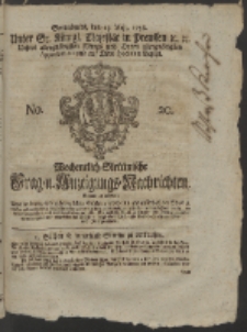 Wochentlich-Stettinische Frag- und Anzeigungs-Nachrichten. 1758 No. 20 + Anhang