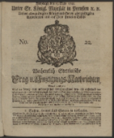 Wochentlich-Stettinische Frag- und Anzeigungs-Nachrichten. 1744 No. 22