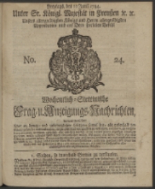 Wochentlich-Stettinische Frag- und Anzeigungs-Nachrichten. 1744 No. 24