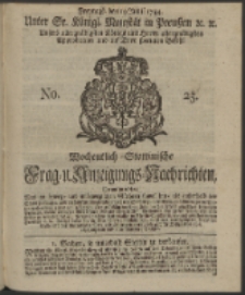 Wochentlich-Stettinische Frag- und Anzeigungs-Nachrichten. 1744 No. 25