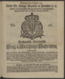 Wochentlich-Stettinische Frag- und Anzeigungs-Nachrichten. 1744 No. 26