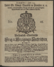 Wochentlich-Stettinische Frag- und Anzeigungs-Nachrichten. 1744 No. 28