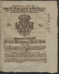 Wochentlich-Stettinische Frag- und Anzeigungs-Nachrichten. 1758 No. 29