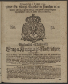 Wochentlich-Stettinische Frag- und Anzeigungs-Nachrichten. 1744 No. 32