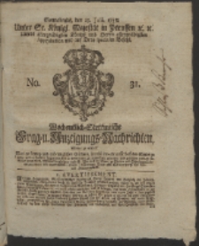 Wochentlich-Stettinische Frag- und Anzeigungs-Nachrichten. 1758 No. 31 + Anhang