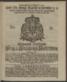 Wochentlich-Stettinische Frag- und Anzeigungs-Nachrichten. 1744 No. 35