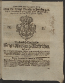 Wochentlich-Stettinische Frag- und Anzeigungs-Nachrichten. 1758 No. 33 + Anhang