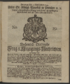 Wochentlich-Stettinische Frag- und Anzeigungs-Nachrichten. 1744 No. 39
