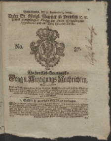 Wochentlich-Stettinische Frag- und Anzeigungs-Nachrichten. 1758 No. 37