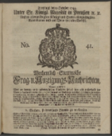 Wochentlich-Stettinische Frag- und Anzeigungs-Nachrichten. 1744 No. 41