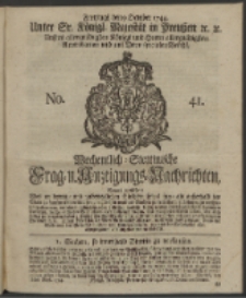 Wochentlich-Stettinische Frag- und Anzeigungs-Nachrichten. 1744 No. 41