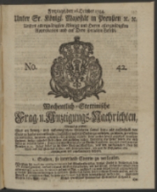 Wochentlich-Stettinische Frag- und Anzeigungs-Nachrichten. 1744 No. 42