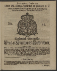 Wochentlich-Stettinische Frag- und Anzeigungs-Nachrichten. 1744 No. 44