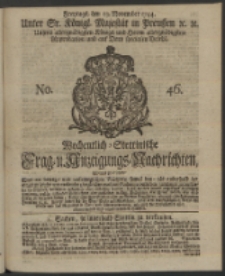 Wochentlich-Stettinische Frag- und Anzeigungs-Nachrichten. 1744 No. 46