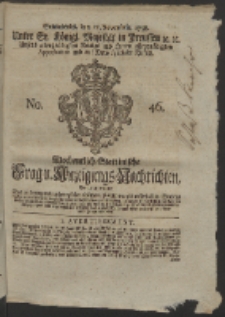 Wochentlich-Stettinische Frag- und Anzeigungs-Nachrichten. 1758 No. 46