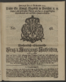 Wochentlich-Stettinische Frag- und Anzeigungs-Nachrichten. 1744 No. 48